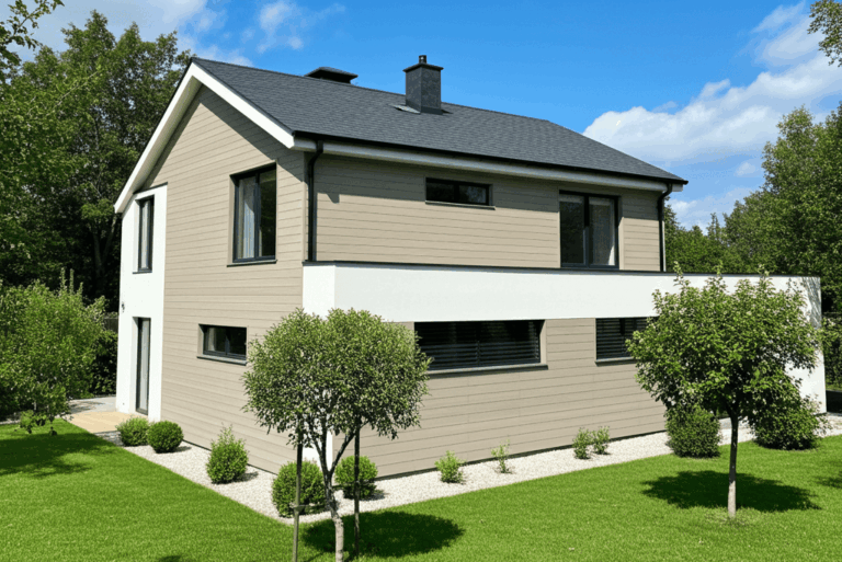 Bardage horizontal sur maison moderne