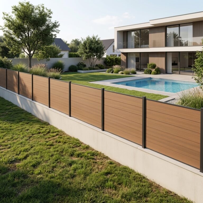 cloture de jardin en bois composite