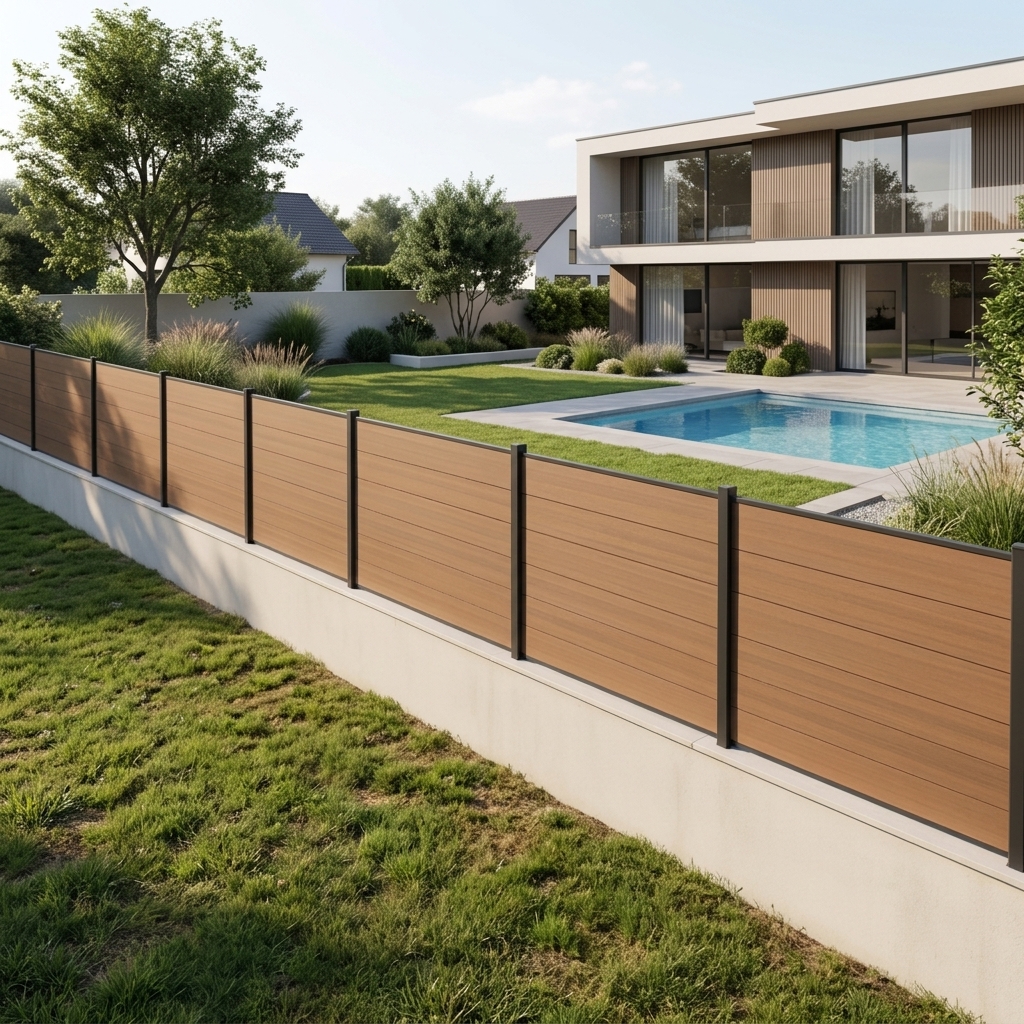 cloture de jardin en bois composite