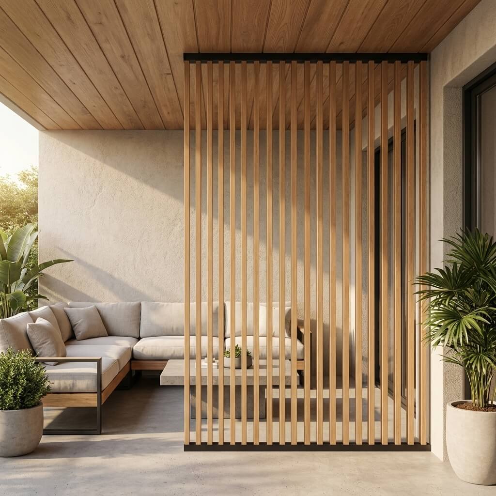 Brise-vue en claustra sur terrasse moderne