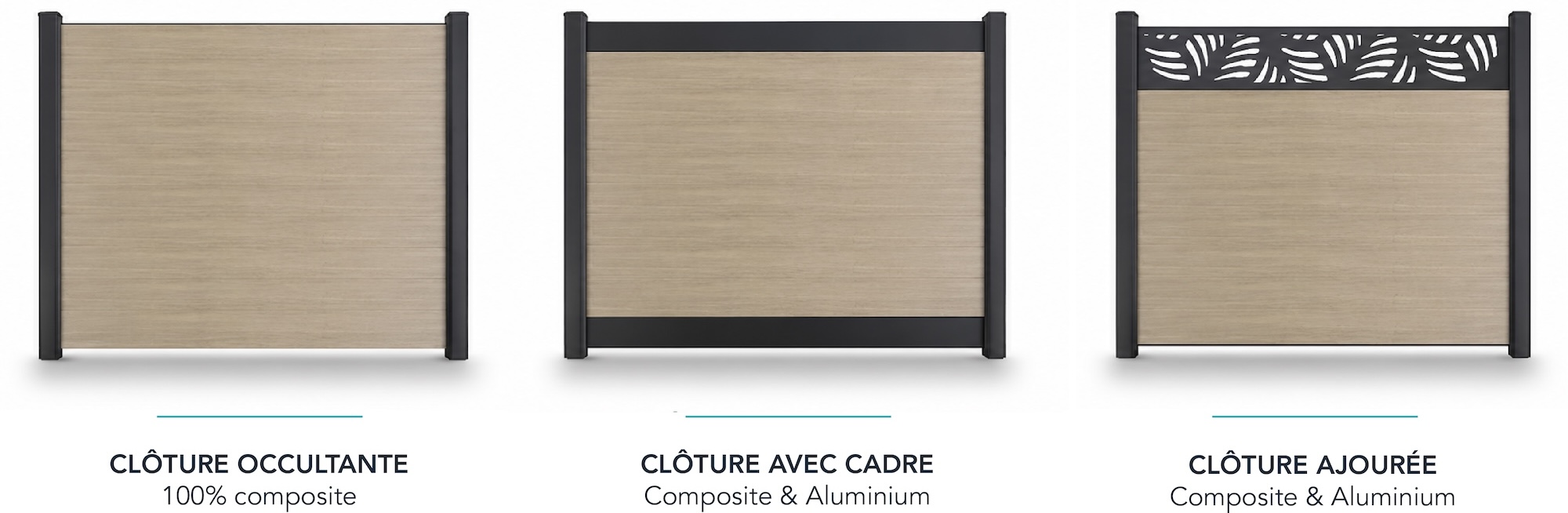 types de clôture composite neowood