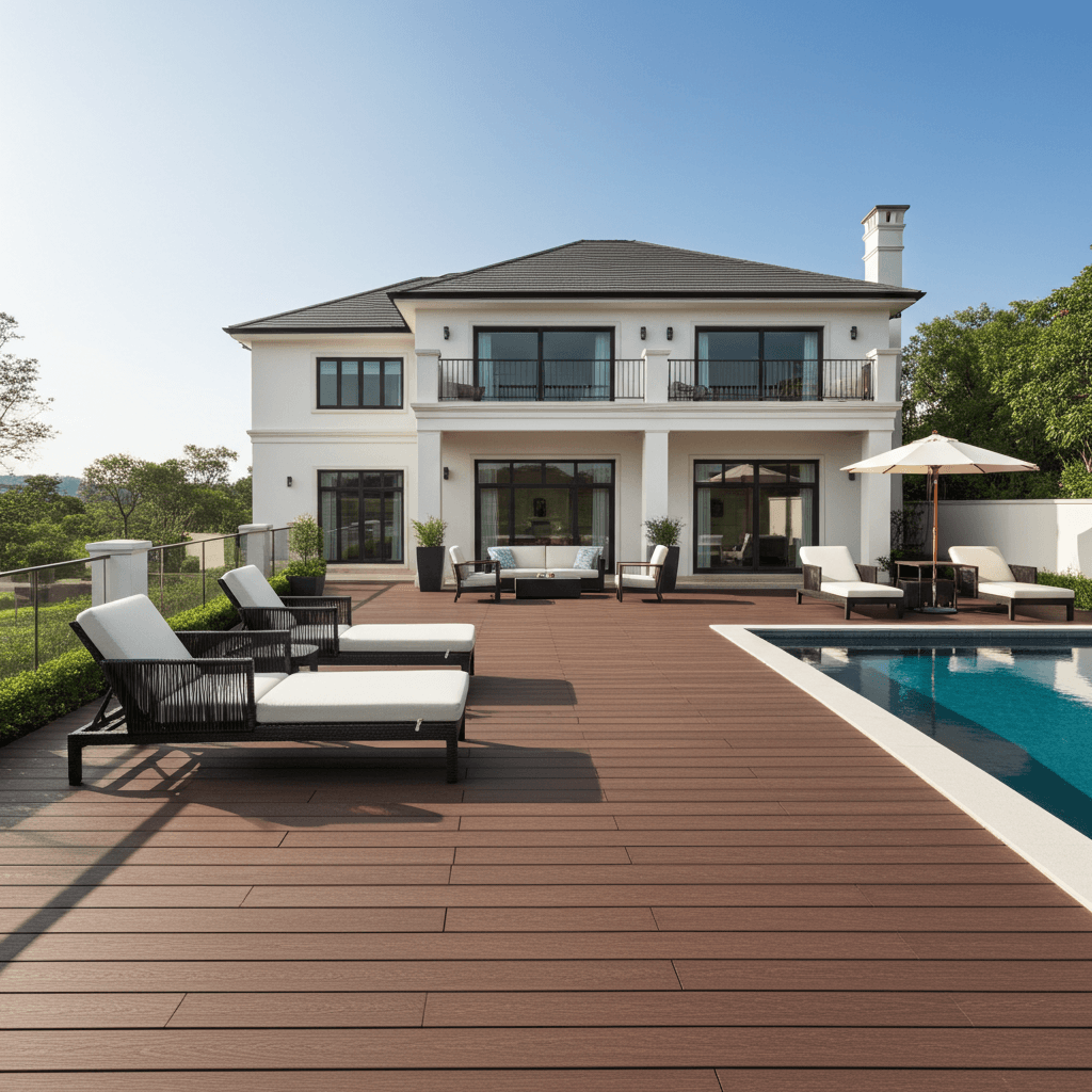 Terrasse ipé avec piscine