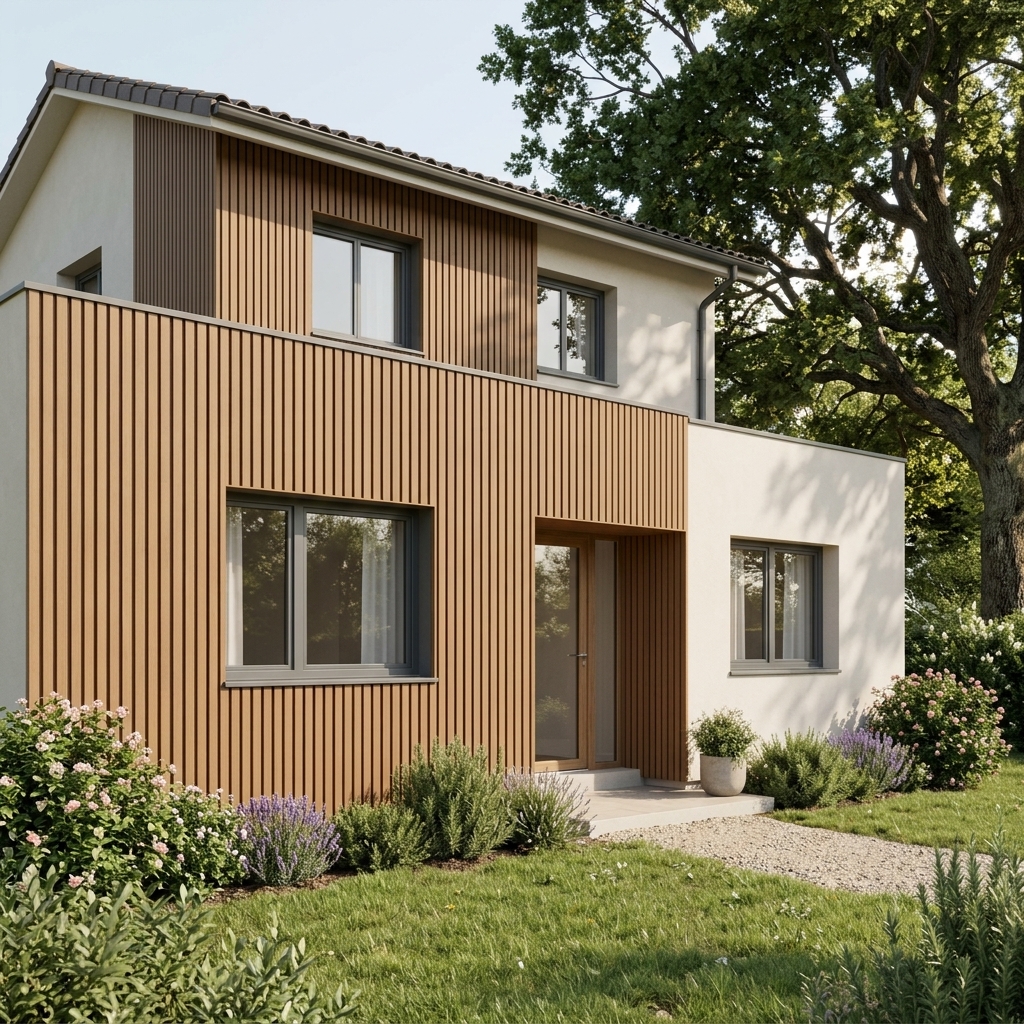 Maison avec bardage claire-voie